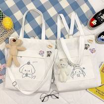 Sails Cloth Bag Women 2021 New art Slanted Satchel Shoulders large capacity Single-shoulder bag Han version Student class book bag