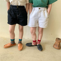 Children's Korean Style Brightline Shorts 2022 Summer New Boys Girls Style Casual Pants Washable Cotton Shorts Trendy