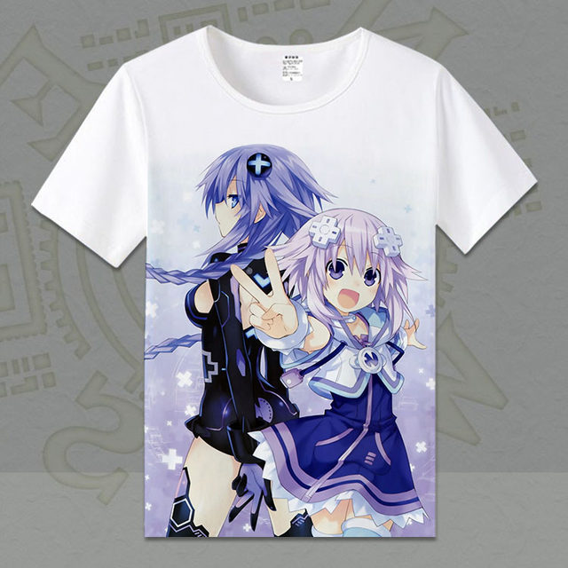 Super dimensional game Neptune Neptune Nova Luni Anime clothing Peripheral clothes Short-sleeved t-shirt Super dimensional game Neptune Neptune Nova Luni Anime clothing Peripheral clothes Short-sleeved t-shirt