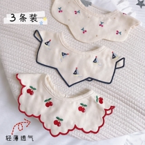 Baby bib cotton gauze baby mouth towel anti-spit milk absorbent 360 degrees rotatable bib summer thin