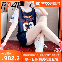RPAP Korean version of foreign style summer sports set 2021 new casual comfortable running two-piece short sleeve shorts women