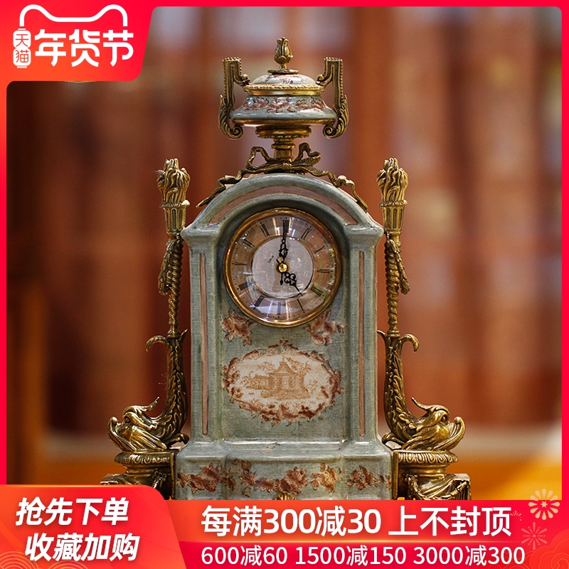 Europe type restoring ancient ways clock clock sitting room large creative American household sat clock bell ceramics decoration furnishing articles