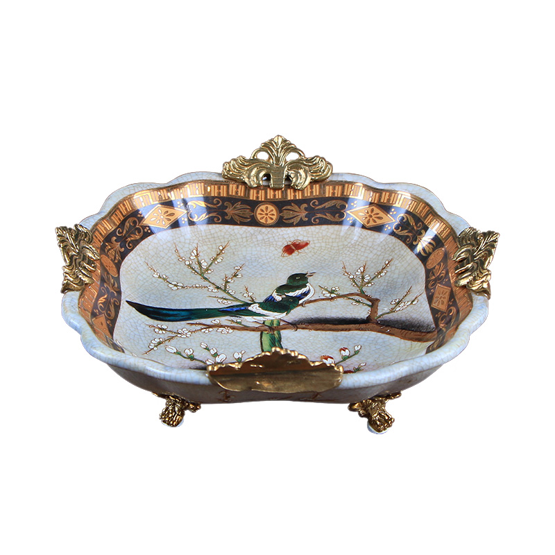 European creative candy dishes dry fruit tray was home sitting room key-2 luxury American household ceramics keys to receive dish furnishing articles