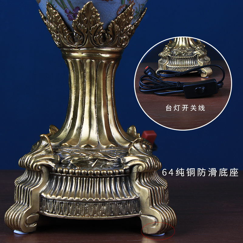 European classical chandeliers hand - made ceramic of bedroom the head of a bed with soft outfit copper household act the role ofing is tasted, the sitting room desk lamp furnishing articles