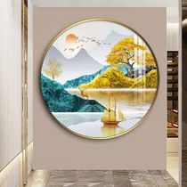 Light Luxury Living Room Decorative Nordic Elk Sofa Background Wall Round Creative Mural Large Entrance Restaurant Hanging Paintings