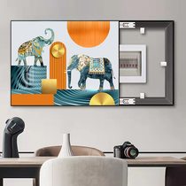 Electric Meter Box Decorative Painting No Hole Simple Modern Power Distribution Box Occlusion Box Living Room Decorative Painting High-end Crystal Enamel Set Diamonds