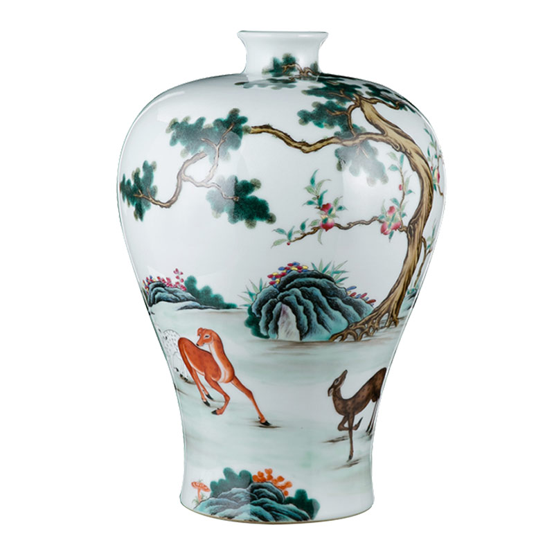 Better sealed up manually name plum bottle vase jingdezhen ceramic sitting room hand - made furnishing articles archaize of new Chinese style decoration decoration
