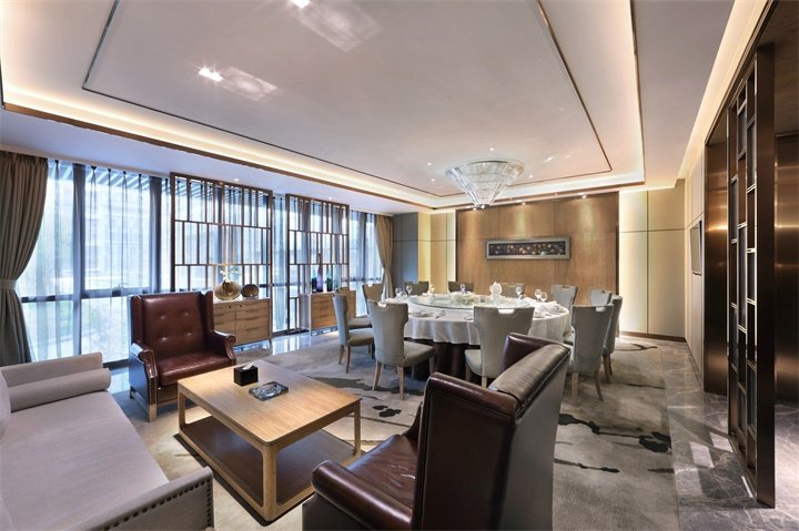 新中式欧式粤菜海鲜酒楼饭店中餐厅装饰装修室内设计效果图片素材