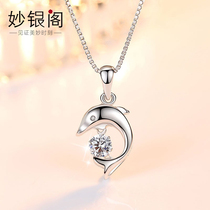 Dolphin Necklace Girl 925 Pure Silver Clavicle Mass Design Fashion Silver Jewelry Gift for Girlfriend