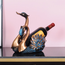 Swan red wine rack ornaments home creative living room wine rack European crafts decoration wine cabinet decorations