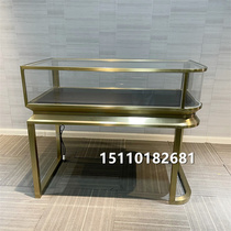 High-end store jewelry counter stainless steel metal exhibition cabinet emerald jewelry watch exhibition cabinet Beijing customized