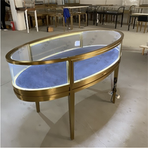 High-end Oval Jewelry Counter High-end Fair Zhongdao Luxury Show Cabinet Stainless Steel Jewelry Show Cabinet