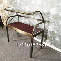 Boutique arc jewelry display cabinet Crafts model display cabinet on the door curved glass wall low counter custom