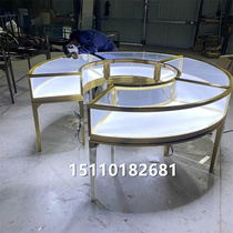Round Nakashima Cabinet Jewelry Show Cabinet High-end Stainless Steel Jewelry Emerald Exhibition Cabinet