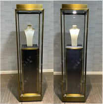 Stainless steel jewelry display cabinet jade jade antique collection exhibition cabinet antique ceramic porcelain sample cabinet customization