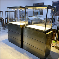 Jewelry display cabinet jade jade collection exhibition cabinet stainless steel glass cabinet museum exhibition display cabinet customized