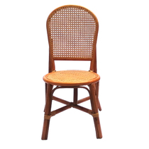 Real Rattan Small Dining Chair Backrest Rattan Chair Home Leisure Balcony Single Backrest Hollow Cooling Chair Indonesian Rattan