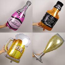 Aluminum balloon Cartoon creative decoration birthday arrangement ktv bar champagne glass whiskey beer wholesale
