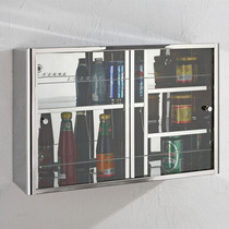 Kitchen household sliding door stainless steel cupboard Bathroom locker Wall-mounted storage cabinet wall-mounted storage cabinet