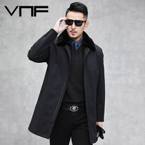 Haining Pike clothing mens mink inner lining to overcome the long-term fur one middle-aged fur coat winter
