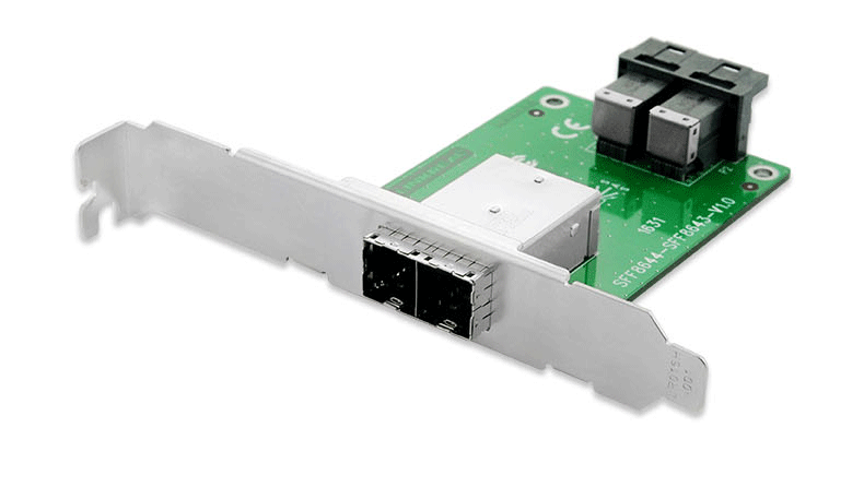 linkrealminisas转接卡双口外置sff8644转双口内置sff8643板