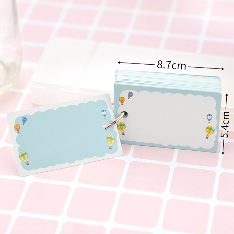 200 bule-type word cards loose-leaf cards portable small cards for children small fresh korean blank english four-line three-grid hard card paper special vocabulary cards for college students entrance examination