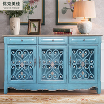 American entrance cabinet Decorative cabinet Shoe cabinet Dining side cabinet Mediterranean furniture side cabinet One-piece storage locker Foyer