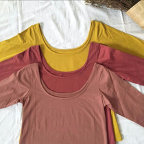 Front and back round neck sleeve dance practice clothing cotton tight ballet shirt Womens shape clothing yoga suit