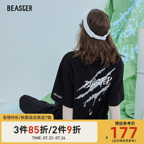 BEASTER × SUAMOMENT joint item couple tide brand hip-hop claw marks letter short-sleeved T-shirt mens national tide