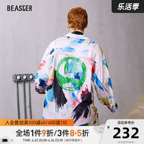 BEASTER Little Devil Ghost Face Digital Printed Shirt Early Spring New Trend Casual Loose Fashion Shirt Man