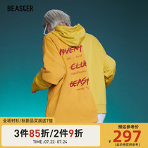 BEASTER little devil hooded sweater mens winter national tide stitching pullover long-sleeved original couple fake two-piece tide