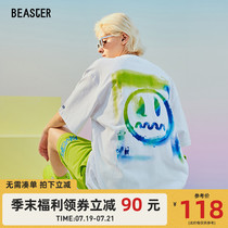 BEASTER little devil grimace star with the same couple national tide brand hip-hop short-sleeved T-shirt mens body style loose ins