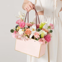 Phnom Penh Kraft paper handbag flower packaging handbag flower arrangement box waterproof companion gift bag floral gift bag