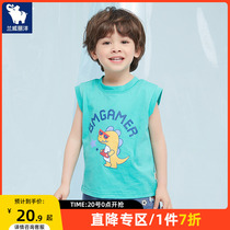 Boys without sleeves and pure cotton vests In the summer of 2022 the new children's round neck t-shirt