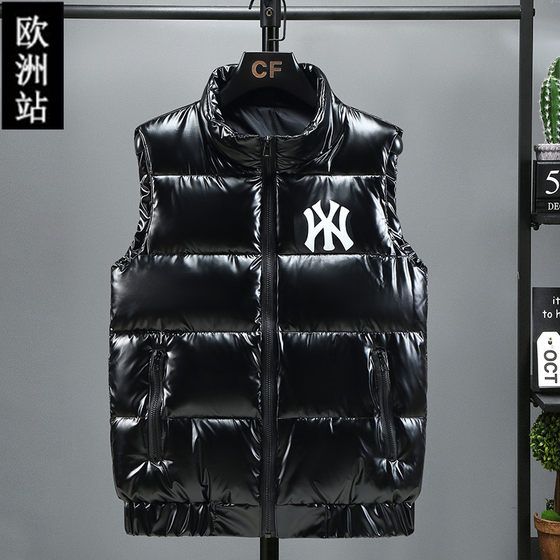 Bright face down cotton vest men's winter new sleeveless shoulder vests couple thickened Korean trendy handsome horses clip Bright face down cotton vest men's winter new sleeveless shoulder vests couple thickened Korean trendy handsome horses clip