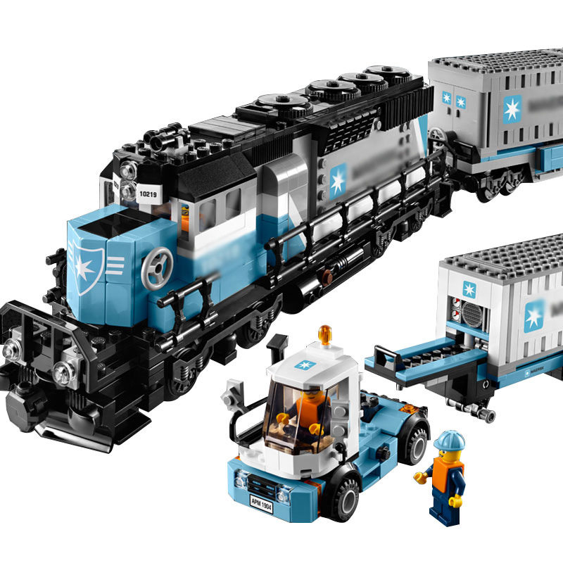 乐拼21006 科技系列珍藏版马士基火车儿童拼插积木益智玩具礼物_7折