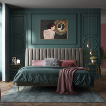 Port-Style Light Extravaganza Red Bed Linen Bean Sand Red Princess Cloth Art Bed Wedding Bed Modern Minimalist Bed Postmodern Double Bed