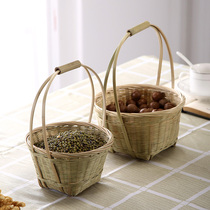 Handmade bamboo basket egg basket basket carrying basket fruit basket picking basket gift basket home storage basket dance props