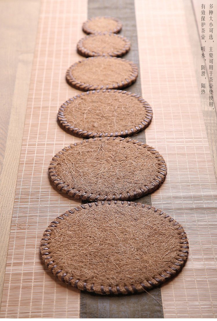 椰丝杯垫碗垫壶垫茶托棕毛垫圆形家用隔热垫防滑垫茶具茶道零配日