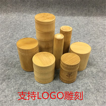 Portable bamboo tea jar sealed bamboo tube storage tea box waking tea box bamboo cup bamboo crafts