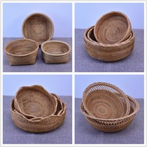 Vietnamese rattan storage box basket fruit plate snacks candy basket home creative coffee table snack basket bamboo rattan products