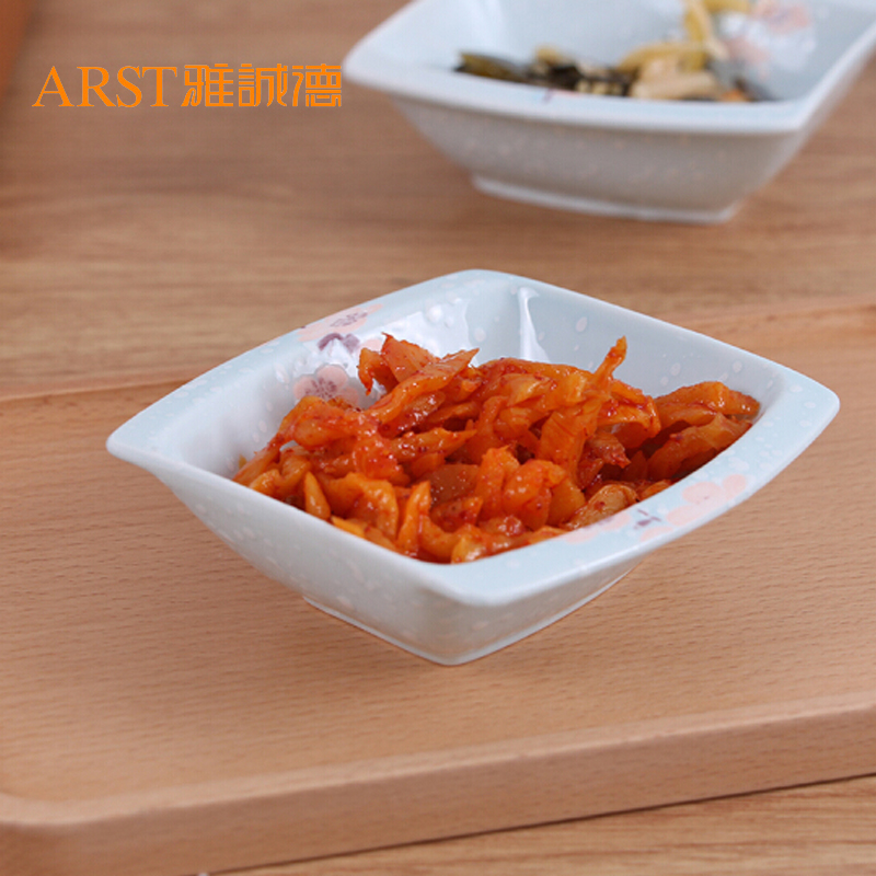 Ya cheng DE element rhyme surplus sweet dazzle see colour pink blue curved bowl bowl of soy sauce vinegar dish tableware under Japanese printing glaze