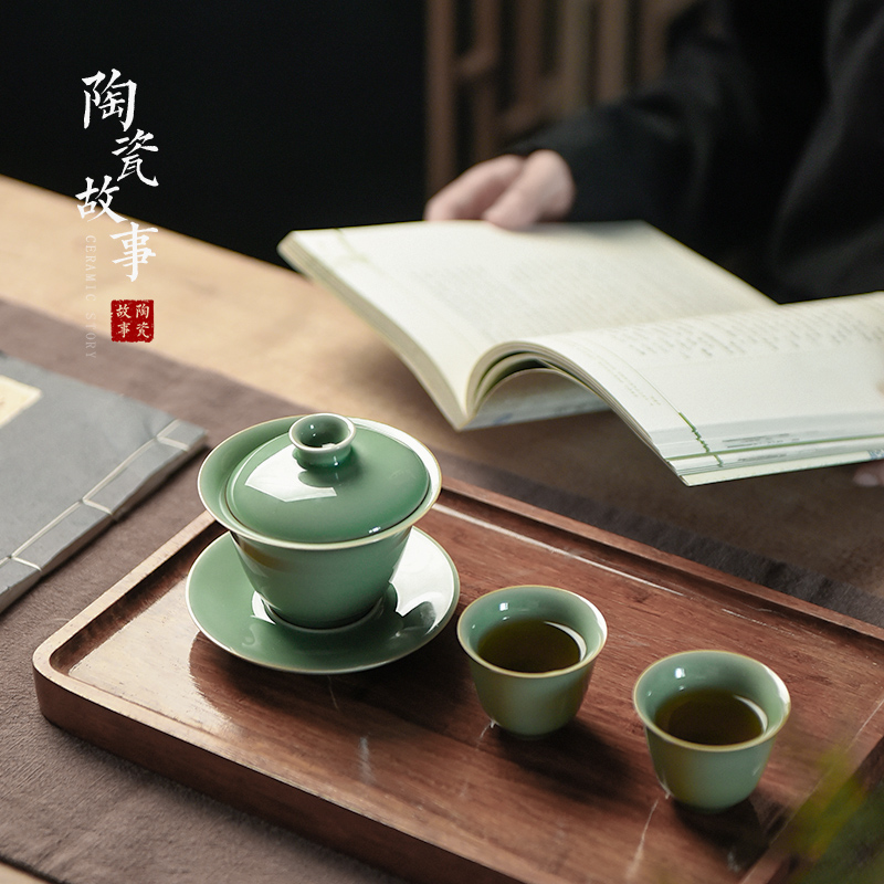 Ceramic story tureen single is not a hot cup of jingdezhen tea service heat - resistant household size 3 to make tea tureen