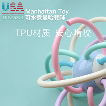 Baby toy Manhattan hand catching ball Early education puzzle can bite rattles Newborn baby touching ball 0-3 months 6