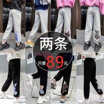 girls' pants autumn winter outerwear 8 fleece thick 9-year-old girls' integrated fleece sweatpants 10 loose 7 children's sports pants 6