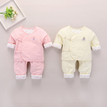 Newborn baby clothes Spring and autumn winter jacket warm split newborn cotton padded jacket for children thin cotton baby cotton suit