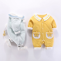 Newborn baby clothes autumn and winter out ha clothes warm and thick set thin cotton clothes for men and women baby jumpsuits
