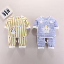 Newborn baby clothes spring and autumn winter coat monk newborn cotton padded jacket outside wearing cotton cotton cotton baby cotton suit