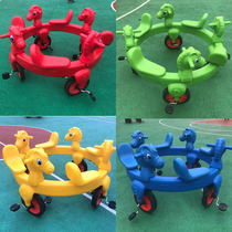 Kindergarten Rotating Four Person Cycling Outdoor Sports Tricycle Kids Large Stroller Early Learning Smart Toy Car