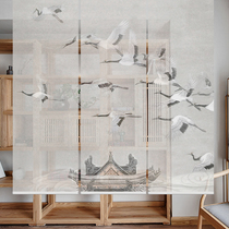 New Chinese style modern curtains Office roller blinds Tea room partition screen occlusion decorative curtains Living room shading curtain